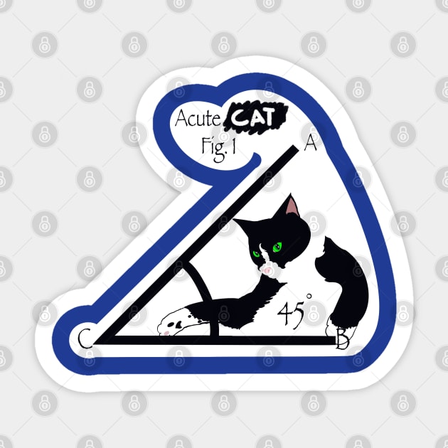 Acute Cat Sticker by TAP4242